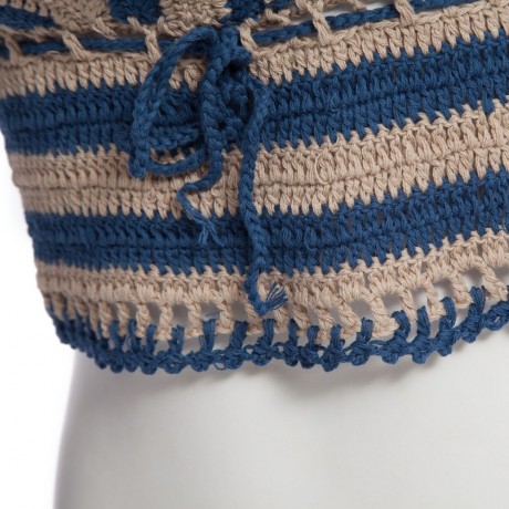 SEXY SOLID COLOR KNITED VEST TYPE WOMEN BIKINI SET