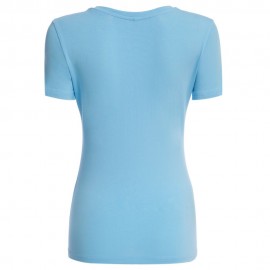 CASUAL JEWEL COLLAR LETTER PRINT SHORT SLEEVE T-SHIRT FOR WOMEN