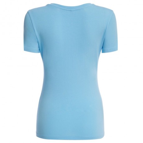 CASUAL JEWEL COLLAR LETTER PRINT SHORT SLEEVE T-SHIRT FOR WOMEN