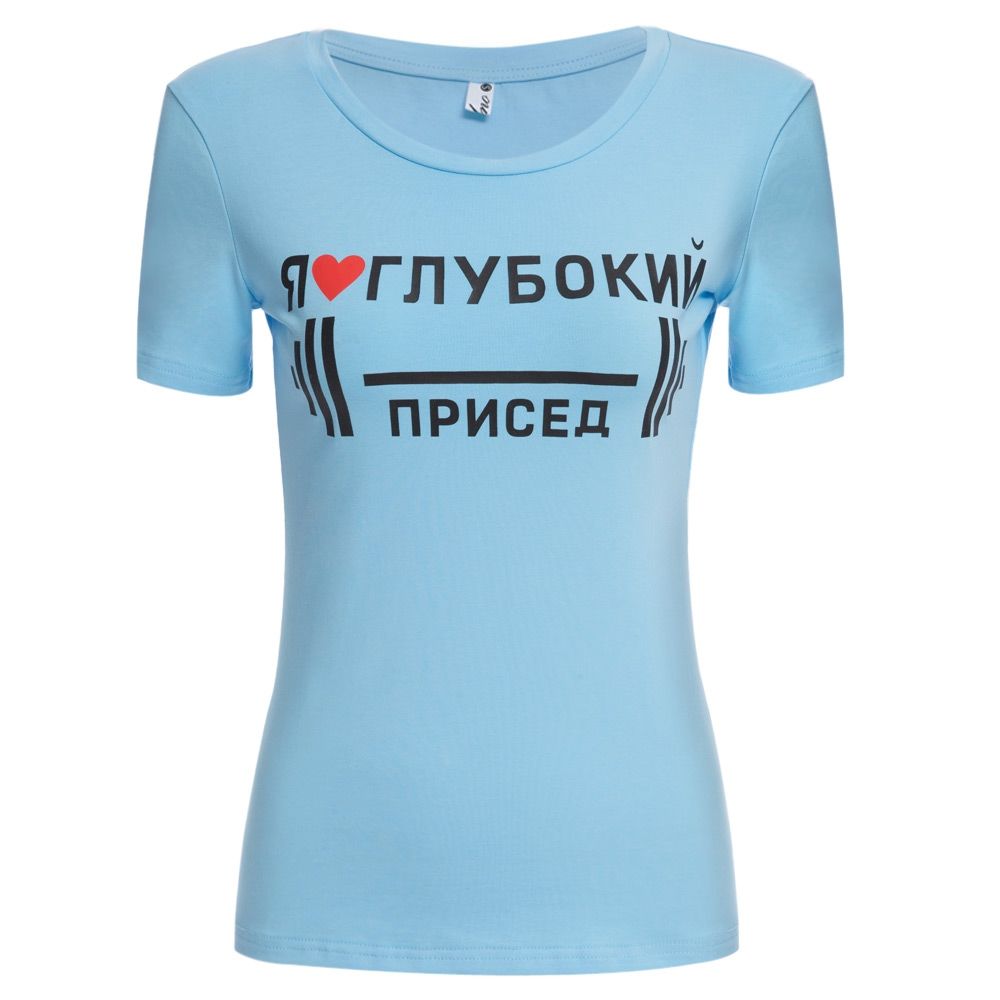 CASUAL JEWEL COLLAR LETTER PRINT SHORT SLEEVE T-SHIRT FOR WOMEN