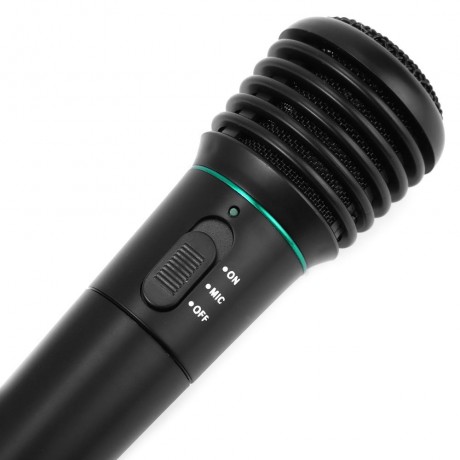 WM308 2 IN 1 WIRED WIRELESS HANDHELD DYNAMIC MICROPHONE WITH RECEIVER FOR KARAOKE