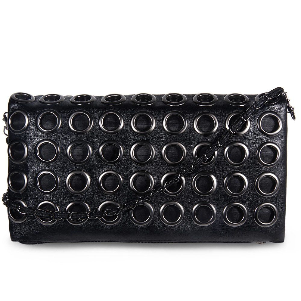 HOLLOW OUT CIRCLE ZIPPER DESIGN SHOULDER BAGS FOR  LADIES