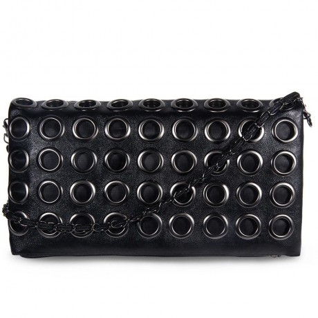 HOLLOW OUT CIRCLE ZIPPER DESIGN SHOULDER BAGS FOR  LADIES