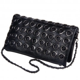 HOLLOW OUT CIRCLE ZIPPER DESIGN SHOULDER BAGS FOR  LADIES