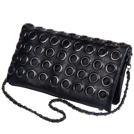 HOLLOW OUT CIRCLE ZIPPER DESIGN SHOULDER BAGS FOR  LADIES