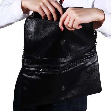 HOLLOW OUT CIRCLE ZIPPER DESIGN SHOULDER BAGS FOR  LADIES