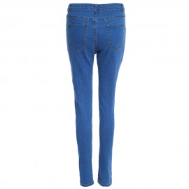 COTTON MATERIAL SKINNY HOLE WOMEN JEANS