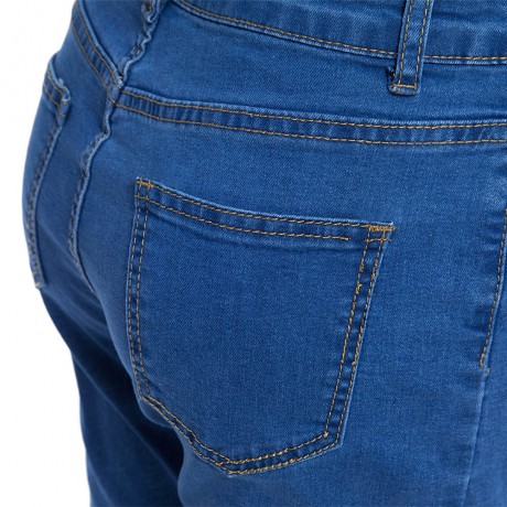 COTTON MATERIAL SKINNY HOLE WOMEN JEANS