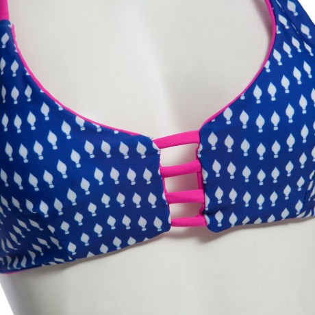 REFRESHING STYLE HALTER FULL PRINT LOW WAIST TWO PIECE BIKINI SET FOR WOMEN