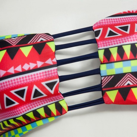 SEXY PRINTED TUBE TOP   LOW WAIST COTTON BLEND BRIEFS TWO PIECE BIKINI SET FOR WOMEN