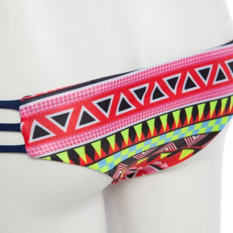 SEXY PRINTED TUBE TOP   LOW WAIST COTTON BLEND BRIEFS TWO PIECE BIKINI SET FOR WOMEN