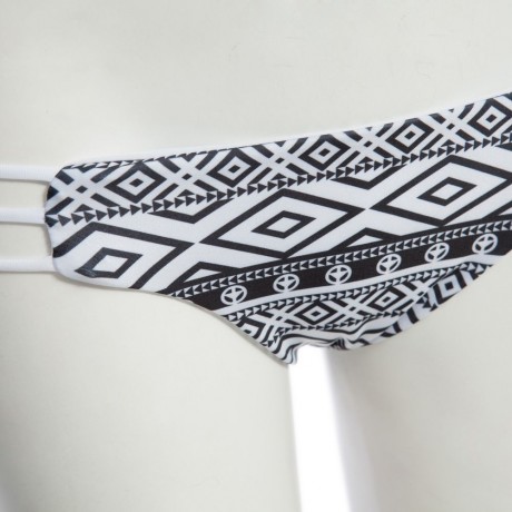 SEXY PRINTED TUBE TOP   LOW WAIST COTTON BLEND BRIEFS TWO PIECE BIKINI SET FOR WOMEN