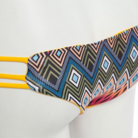 SEXY PRINTED TUBE TOP   LOW WAIST COTTON BLEND BRIEFS TWO PIECE BIKINI SET FOR WOMEN