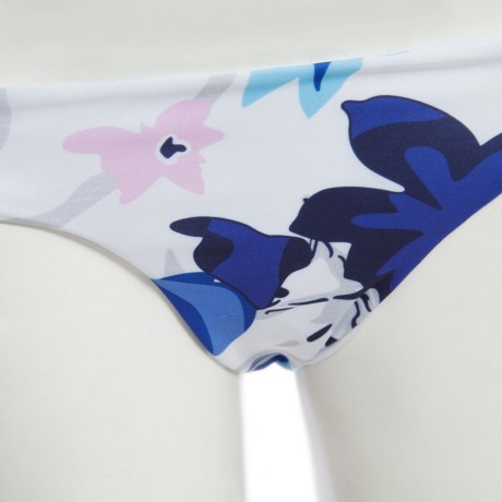 SEXY PRINTED TUBE TOP   LOW WAIST COTTON BLEND BRIEFS TWO PIECE BIKINI SET FOR WOMEN