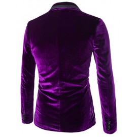 FASHION LAPEL POCKET EDGING DESIGN SLIMMING LONG SLEEVE CORDUROY BLAZER FOR MEN