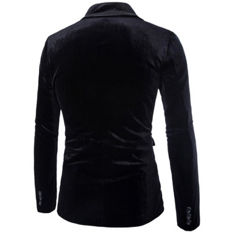 FASHION LAPEL POCKET EDGING DESIGN SLIMMING LONG SLEEVE CORDUROY BLAZER FOR MEN