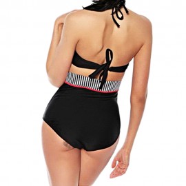 VINTAGE HALTER UNDERWIRE BRA   HIGH WAIST BRIEFS POLKA DOT TWO PIECE SWIMWEAR FOR WOMEN