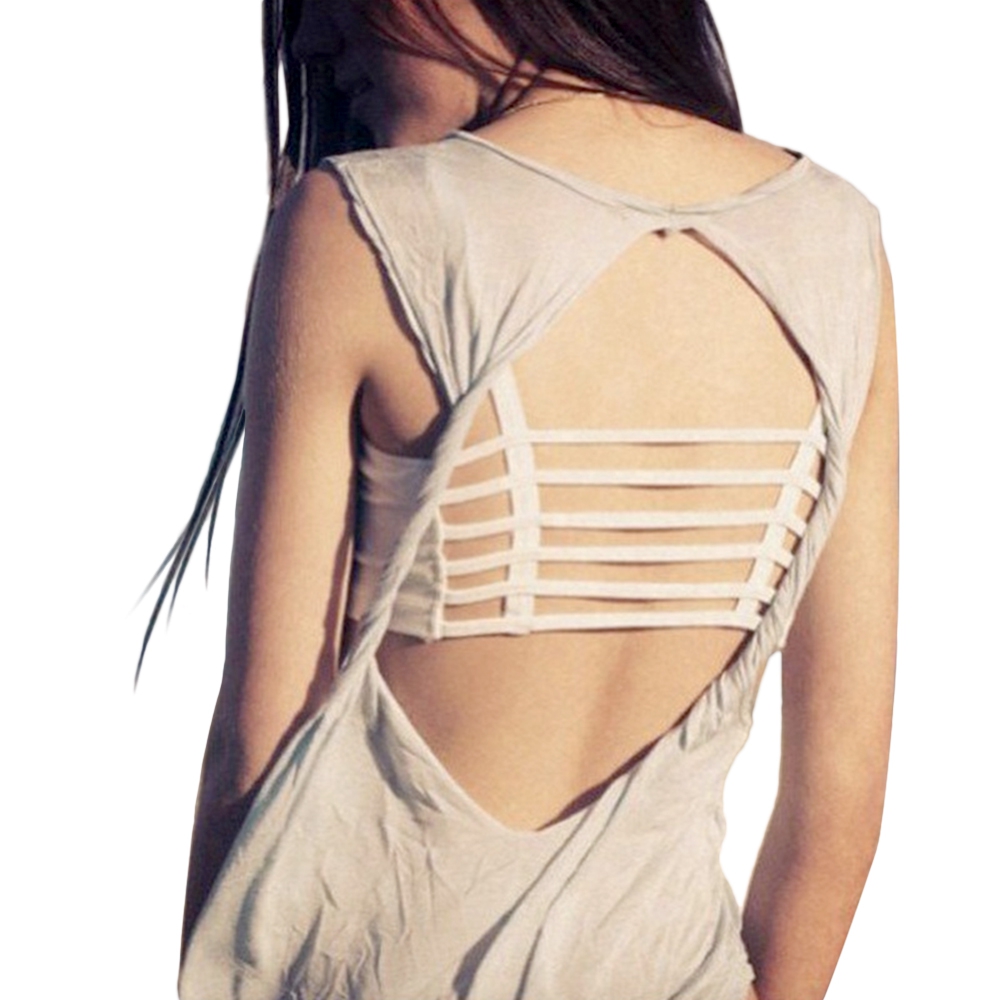 ACTIVE SPAGHETTI STRAP HOLLOW OUT SOLID COLOR TUBE TOP FOR WOMEN