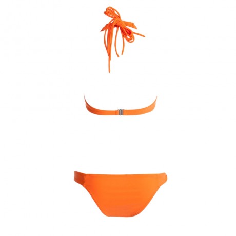 SEXY HALTER PUSH UP PURE COLOR BRA   LOW WAIST BRIEFS TWO PIECE BIKINI SET FOR WOMEN