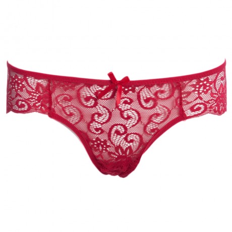 SEXY MIDDLE WAIST HOLLOW OUT LACE PATCHWORK DESIGN SOLID COLOR PANTIES FOR WOMEN