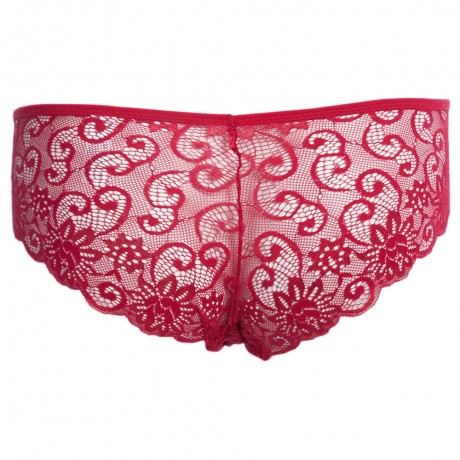 SEXY MIDDLE WAIST HOLLOW OUT LACE PATCHWORK DESIGN SOLID COLOR PANTIES FOR WOMEN