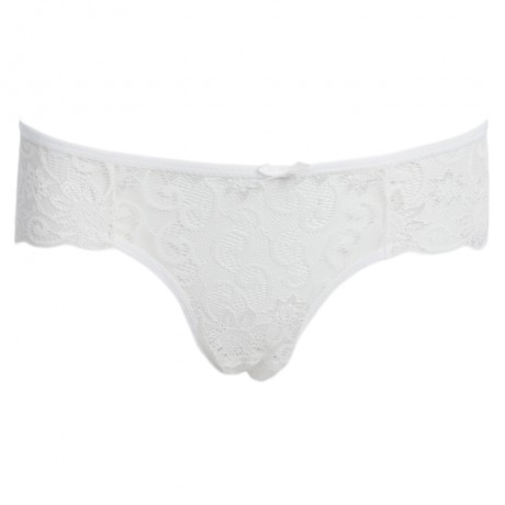 SEXY MIDDLE WAIST HOLLOW OUT LACE PATCHWORK DESIGN SOLID COLOR PANTIES FOR WOMEN
