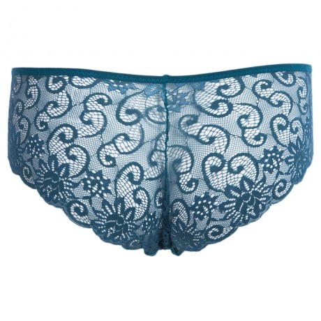 SEXY MIDDLE WAIST HOLLOW OUT LACE PATCHWORK DESIGN SOLID COLOR PANTIES FOR WOMEN