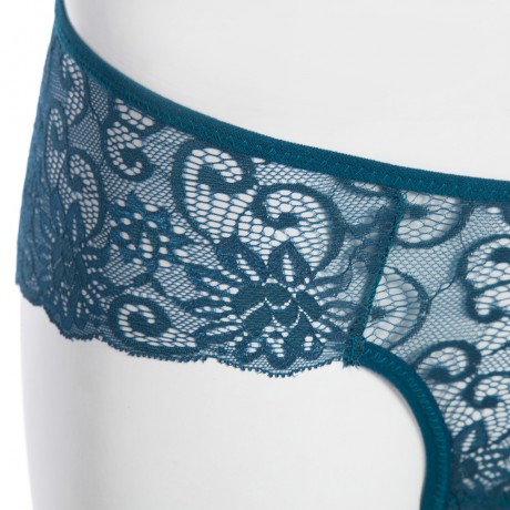 SEXY MIDDLE WAIST HOLLOW OUT LACE PATCHWORK DESIGN SOLID COLOR PANTIES FOR WOMEN