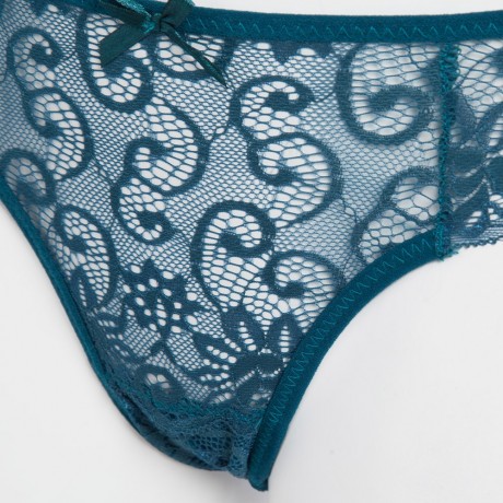 SEXY MIDDLE WAIST HOLLOW OUT LACE PATCHWORK DESIGN SOLID COLOR PANTIES FOR WOMEN