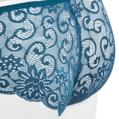 SEXY MIDDLE WAIST HOLLOW OUT LACE PATCHWORK DESIGN SOLID COLOR PANTIES FOR WOMEN