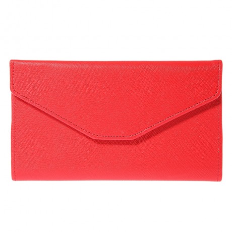 GUAPABIEN SOLID COLOR SNAP FASTENER CELL PHONE ENVELOPE CLUTCH WALLET