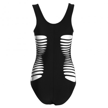 SEXY U-NECK CUT OUT PURE COLOR BANDAGE MONOKINI FOR WOMEN