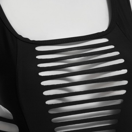 SEXY U-NECK CUT OUT PURE COLOR BANDAGE MONOKINI FOR WOMEN