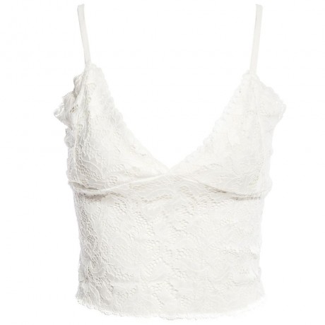 SWEET V-NECK SPAGHETTI STRAP PERSPECTIVE HOLLOW OUT LACE DESIGN SHORT VEST FOR WOMEN