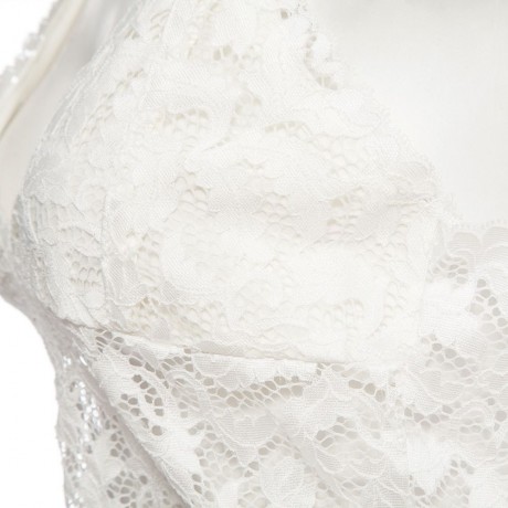 SWEET V-NECK SPAGHETTI STRAP PERSPECTIVE HOLLOW OUT LACE DESIGN SHORT VEST FOR WOMEN