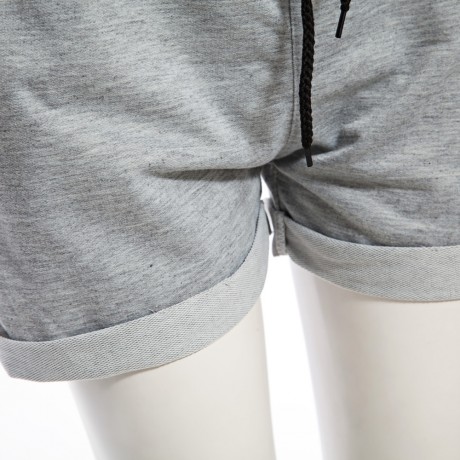 ACTIVE ROUND COLLAR SHORT SLEEVE PATCHWORK TOP   ELASTIC WAIST DRAWSTRING WITN POCKET SHOR