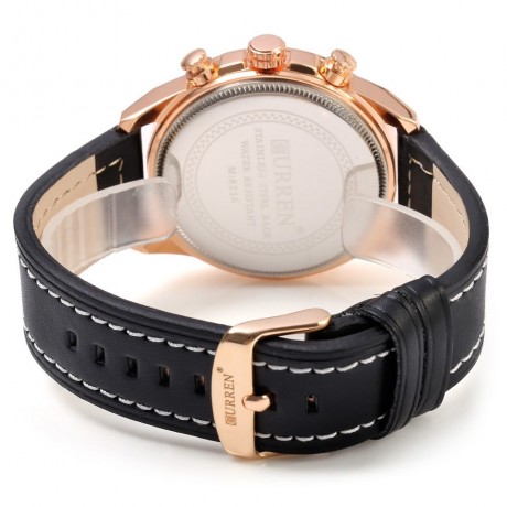CURREN 8216 DECORATION SUB-DIAL QUARTZ WATCH GENUINE LEATHER BAND FOR MEN