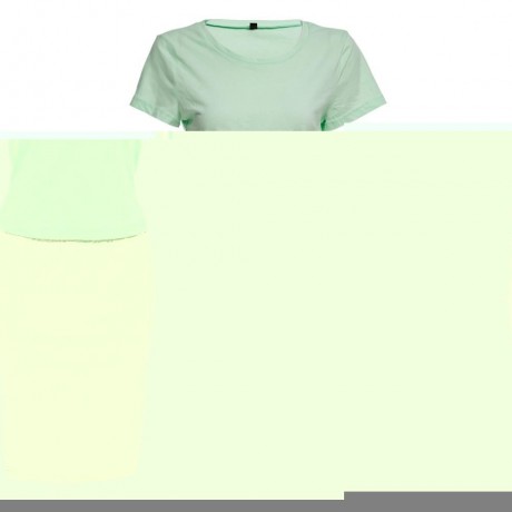 SIMPLE STYLE ROUND COLLAR SHORT SLEEEVE COTTON BLEND PURE COLOR T-SHIRT FOR WOMEN