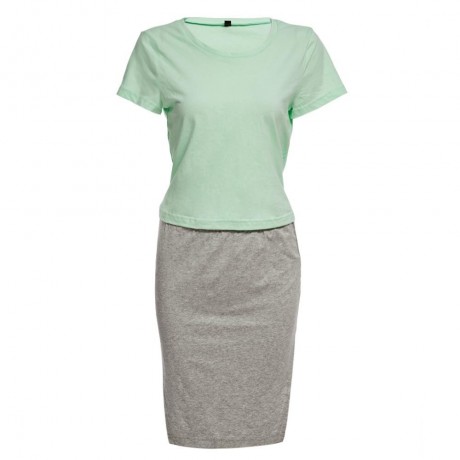 SWEET ELACTIC WAIST PLACKETING PURE COLOR SHEATHY MIDI SKIRT FOR WOMEN