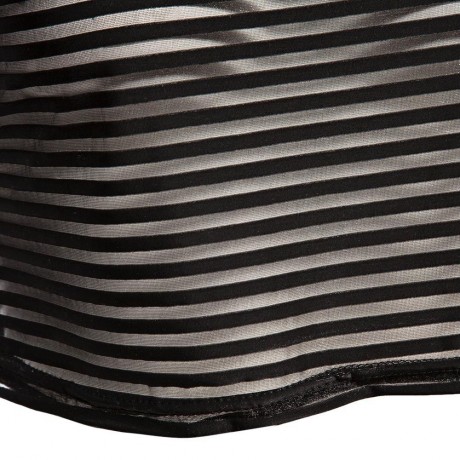 ACTIVE U-NECK STRIPES SEE-THROUGH TANK TOP   ELASTIC WAIST CAPRI LEGGINGS TWINSET FOR WOME