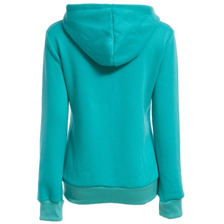 CASUAL STYLE HOODED LONG SLEEVE PURE COLOR POCKET DESIGN HOODIE FOR LADIES