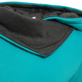 CASUAL STYLE HOODED LONG SLEEVE PURE COLOR POCKET DESIGN HOODIE FOR LADIES
