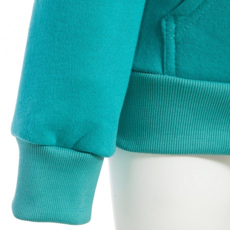 CASUAL STYLE HOODED LONG SLEEVE PURE COLOR POCKET DESIGN HOODIE FOR LADIES