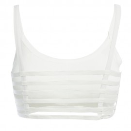 ACTIVE SPAGHETTI STRAP HOLLOW OUT SOLID COLOR TUBE TOP FOR WOMEN