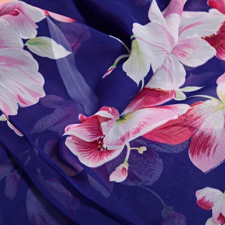 STYLISH V-NECK FLORAL PRINT SPLICED ZIPPERED MAXI DRESS FOR WOMEN