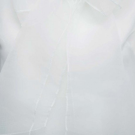 SWEET FOLD MANDARIN COLLAR SLEEVELESS BOWTIE BACK BUTTON SOLID COLOR ORGANZA T-SHIRT FOR W