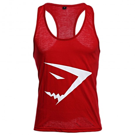 ACTIVE SCOOP COLLAR PRINTED COTTON BLEND RACERBACK GYM TANK FOR MEN