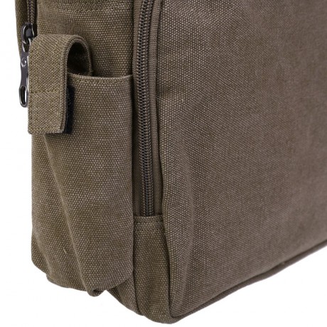 7.2 L LETTER EMBELLISHMENT DUAL PURPOSES SHOULDER CROSSBODY CANVAS MESSENGER BAG FOR MEN W