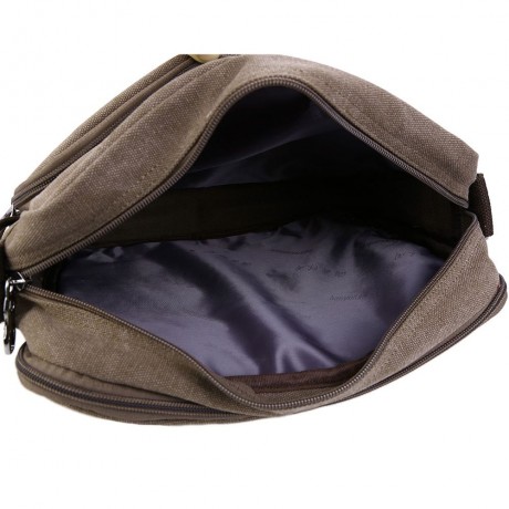 7.2 L LETTER EMBELLISHMENT DUAL PURPOSES SHOULDER CROSSBODY CANVAS MESSENGER BAG FOR MEN W