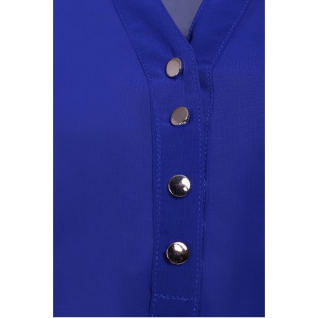 SIMPLE STYLE V-NECK CHIFFON SOLID COLOR LONG SLEEVE WOMEN'S BLOUSE